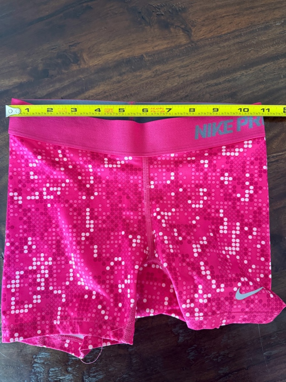 Youth Nike Pro Dri-Fit Pink Pixel-Print Compression Spandex Shorts - Picture 6 of 8